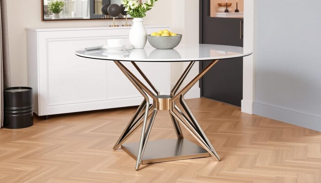 Metal table bases for dining tables