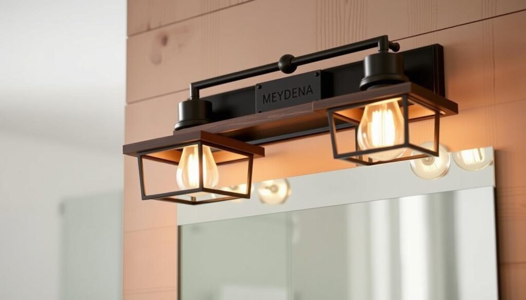 Meydena Craftsman bathroom light fixture with clean lines