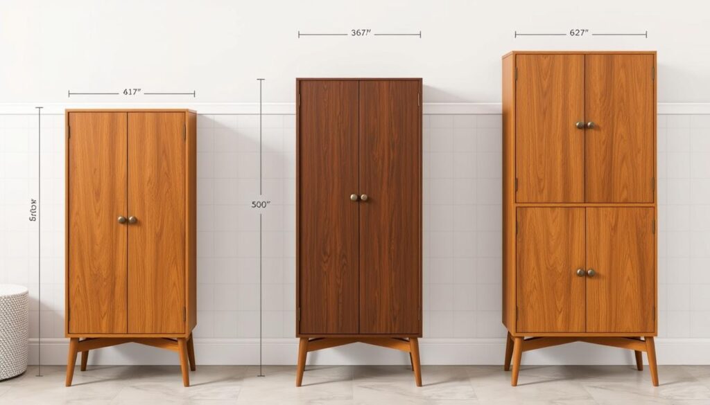 Mid-century bathroom cabinet sizes