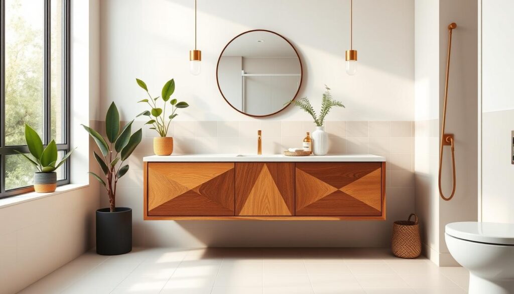 Mid century modern bathroom design