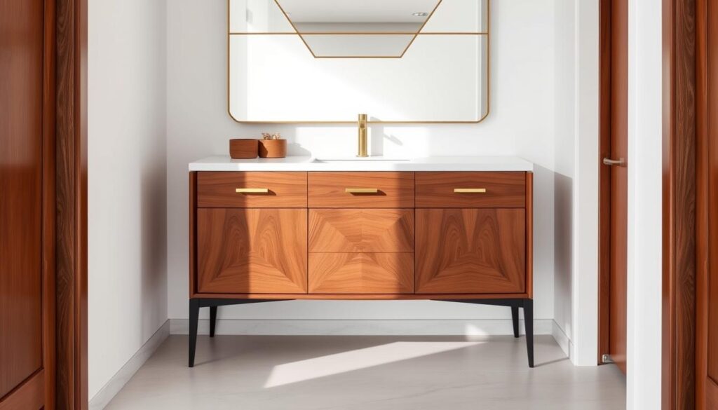 Mid-century modern vanity materials