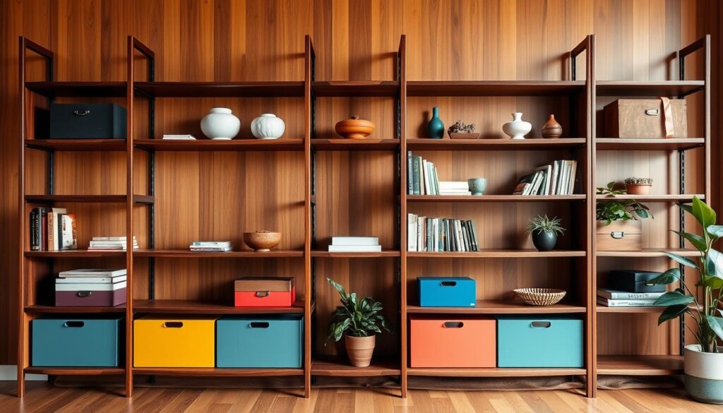 Mid century shelving materials