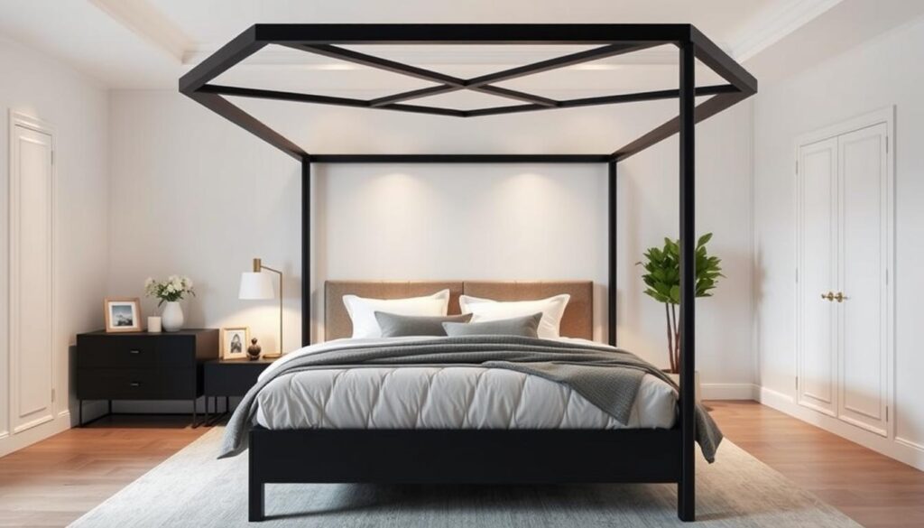 Modern canopy bed frame