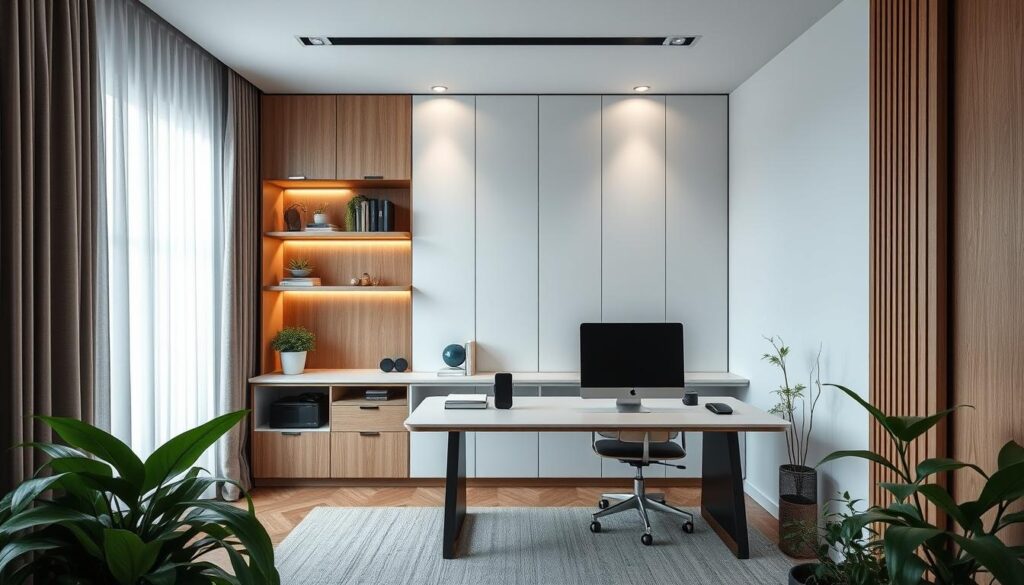 Modern home office with compact office design