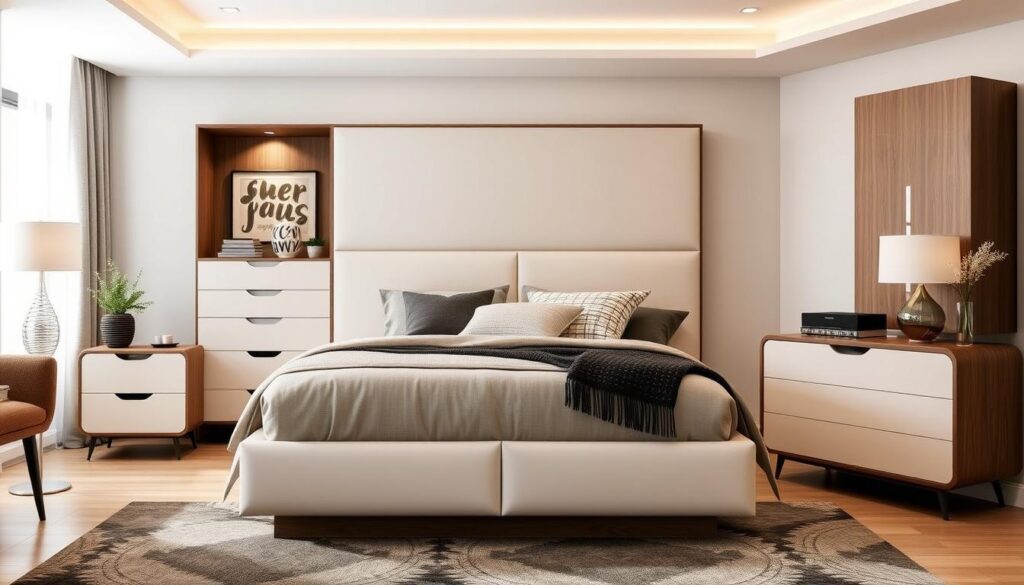 Multifunctional furniture for versatile bedroom design