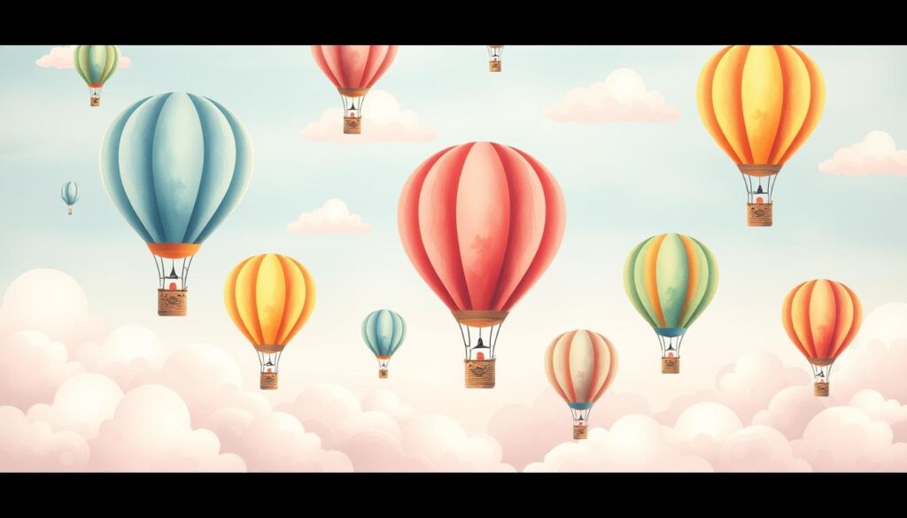 Nursery wallpaper with hot air balloons