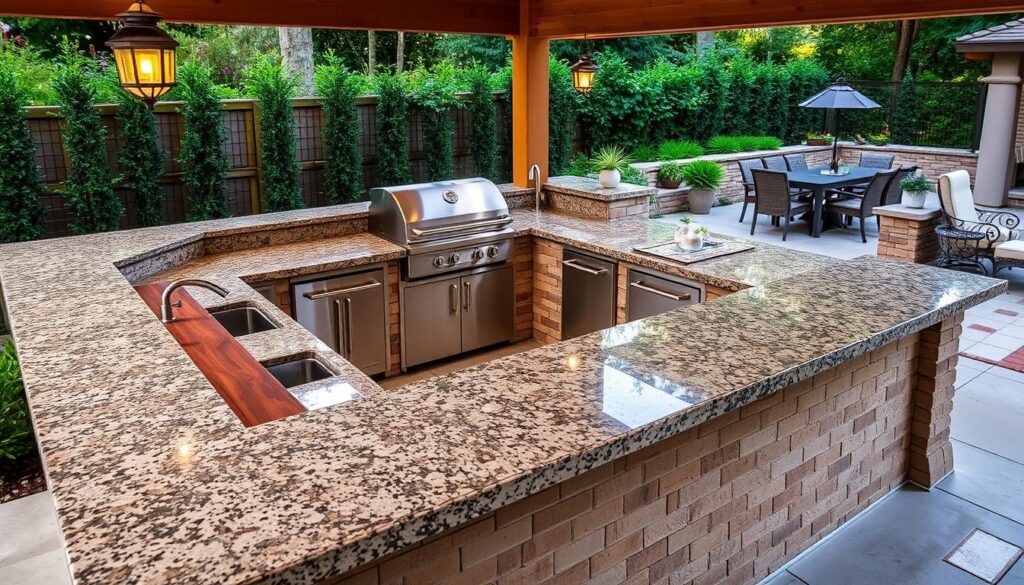 Outdoor kitchen countertops