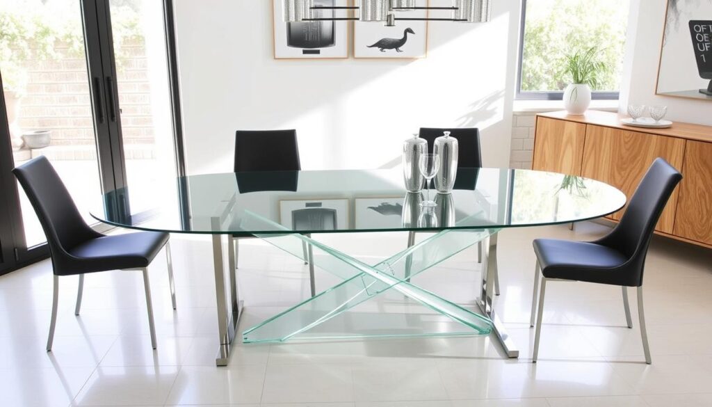 Oval glass dining table dimensions