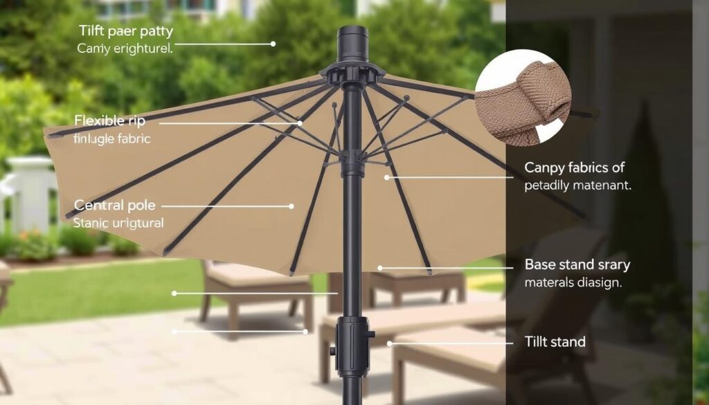 Patio umbrella components