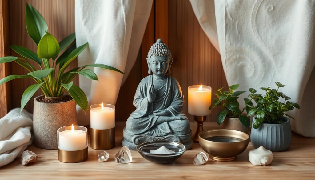 Personal altar with Buddha statue