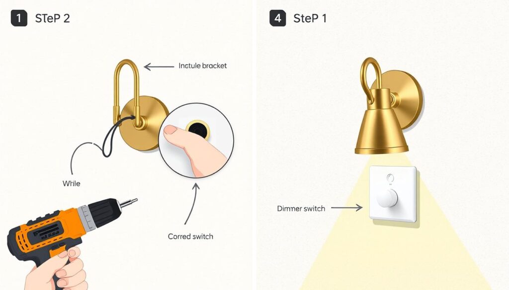 Picture light mounting process