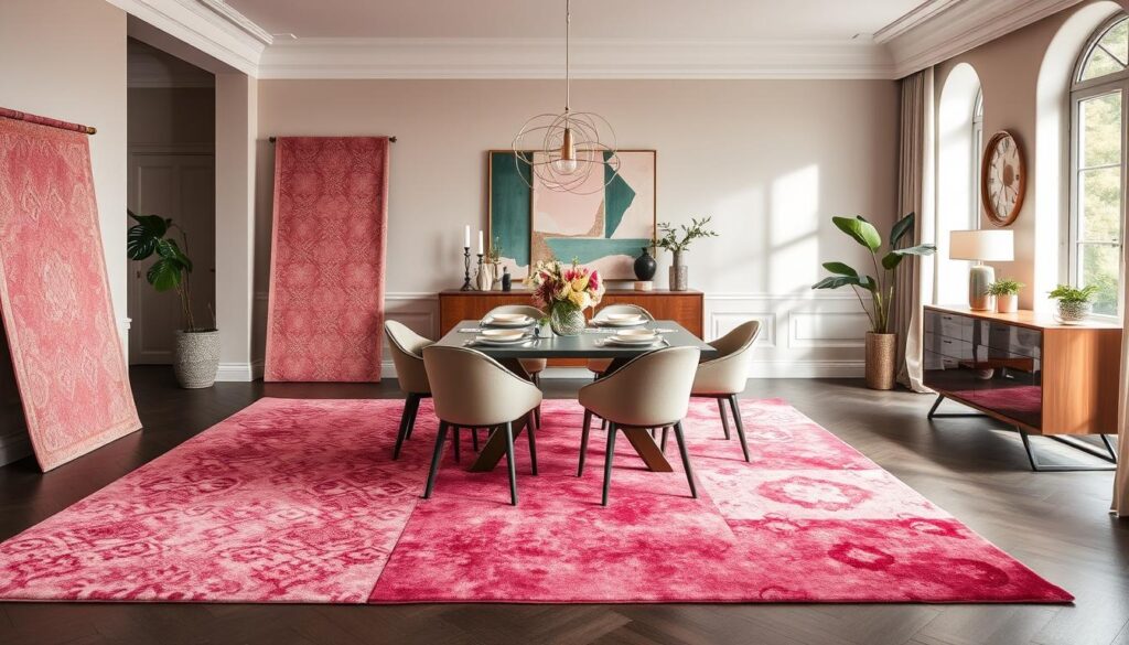 Pink and green dining room rug brands