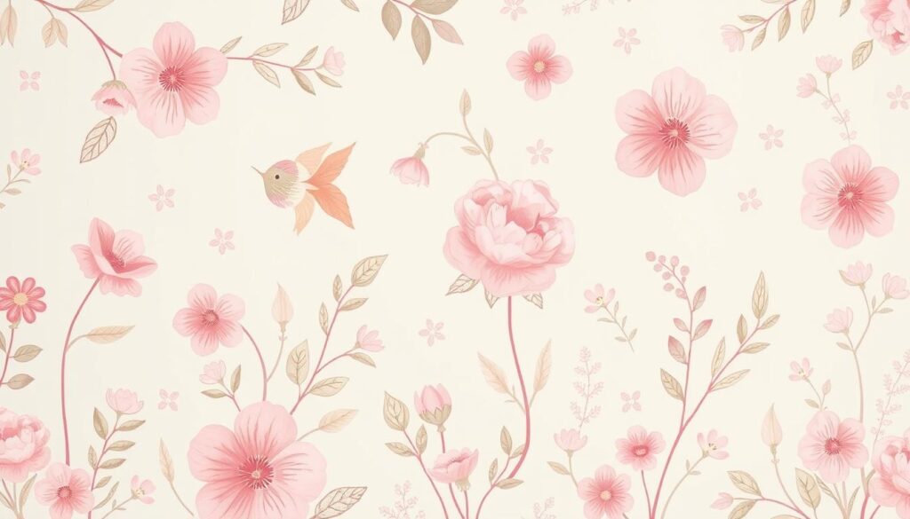 Pink floral patterns for kids' rooms