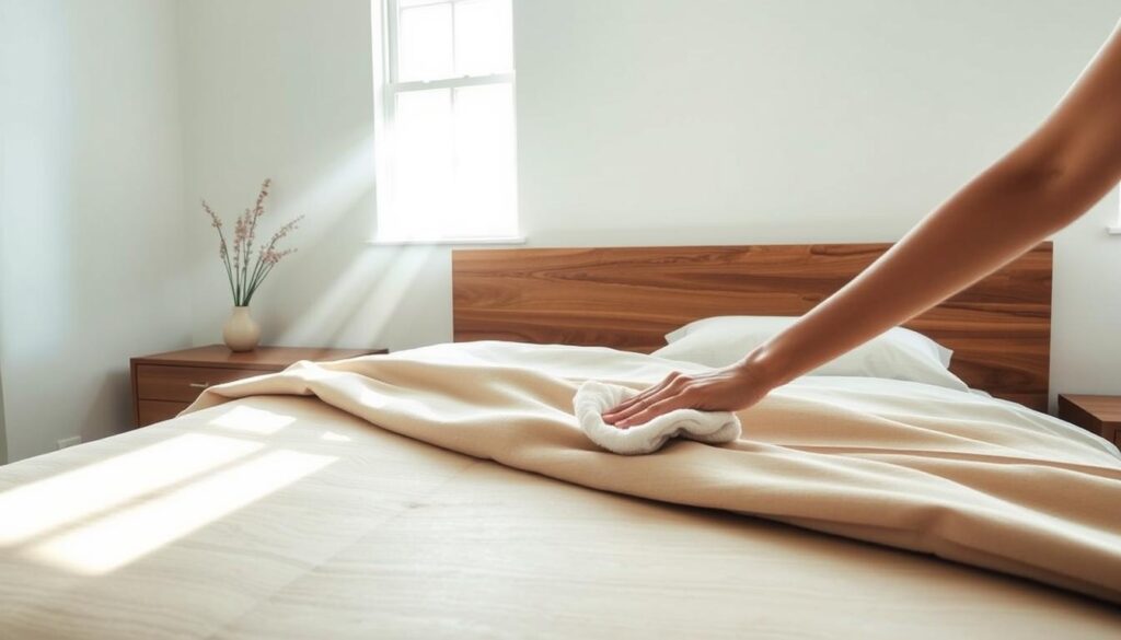 Polishing wooden beds