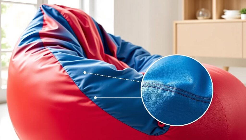 Quality materials in bean bag lounger