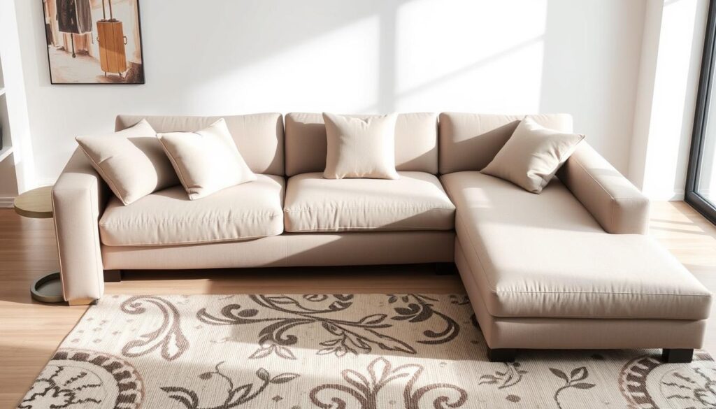 Removable cushion sectional chaise