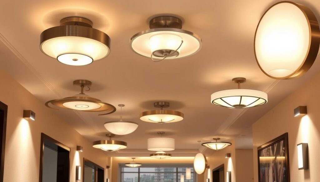 Semi-flush mount lights