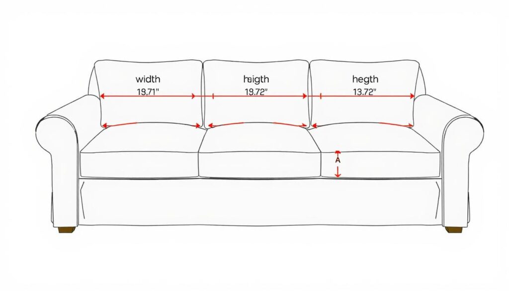 Sofa measurements for slip cover sizing