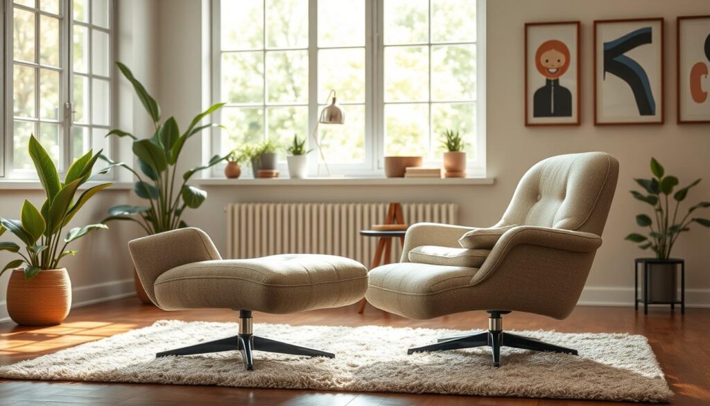 Swivel chair and ottoman combination