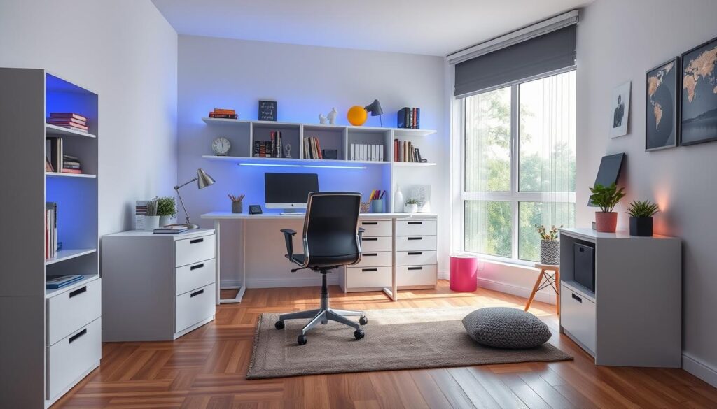 Teen study area with ergonomic furniture