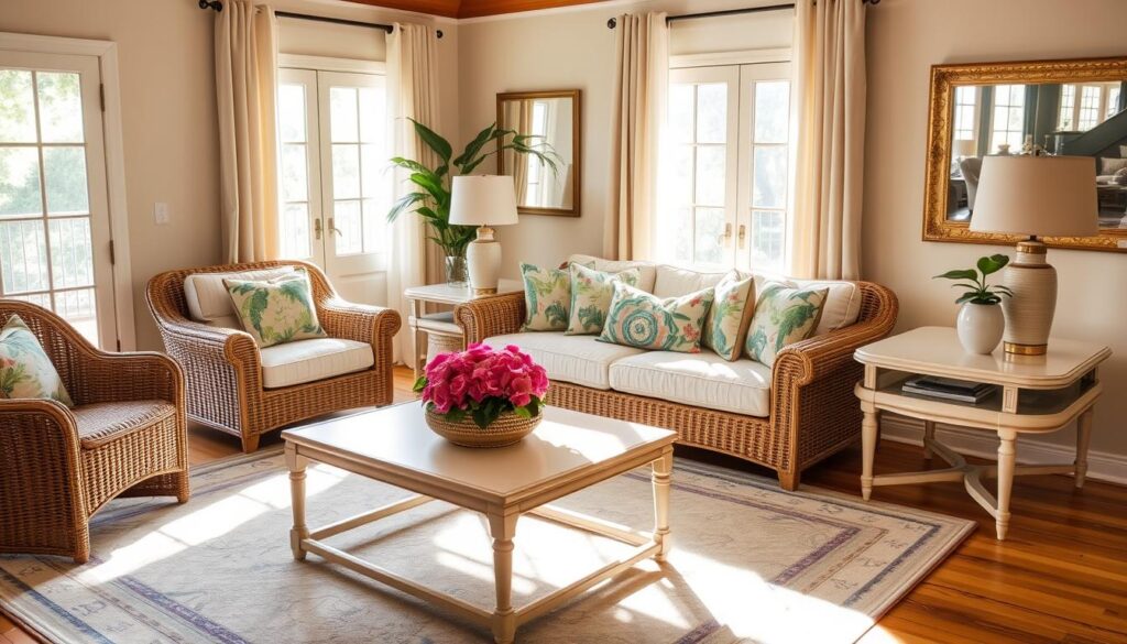 Tommy Bahama dupe furniture styling