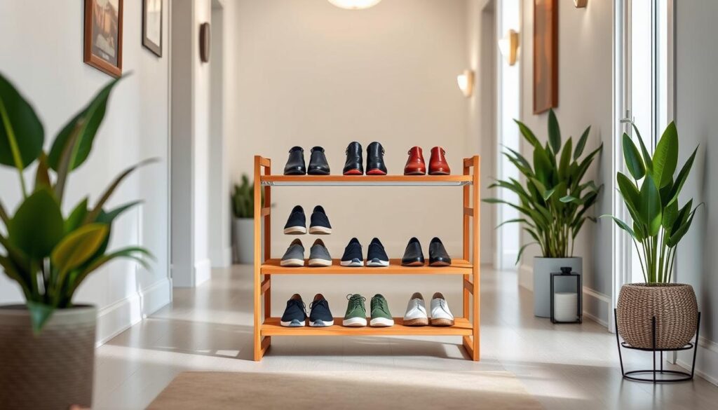 Two-tier shoe rack