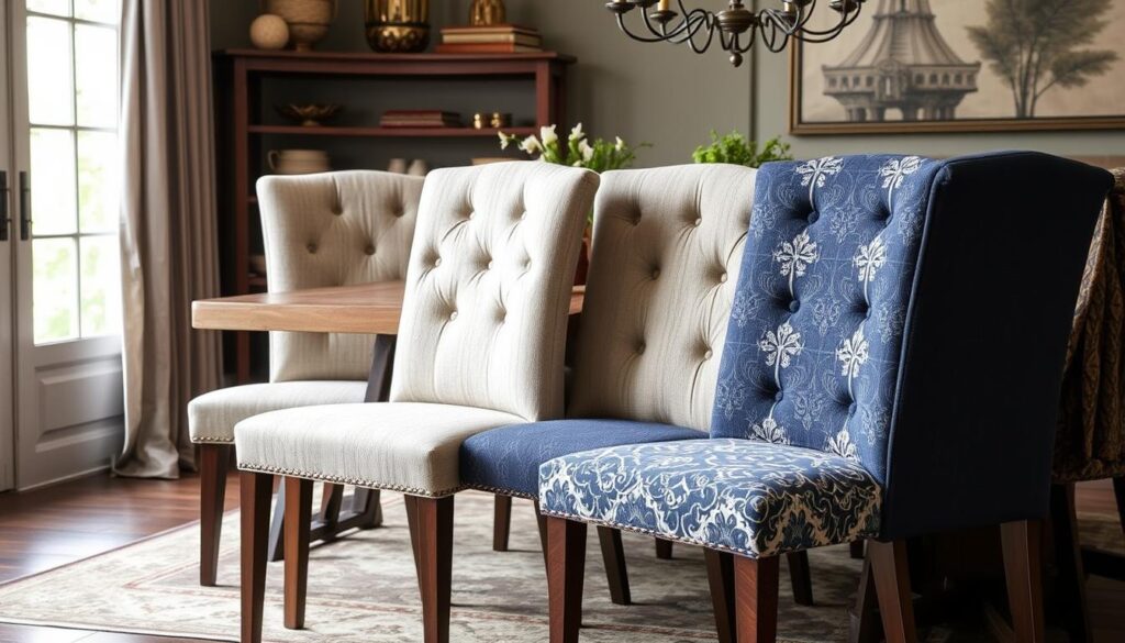 Upholstered dining chairs fabric selection