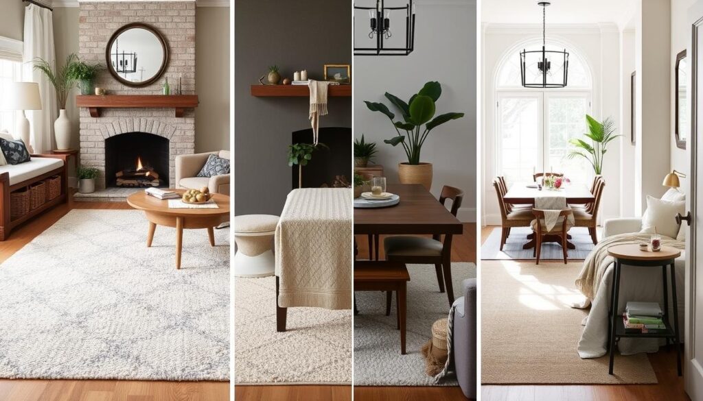 Versatile rug placement ideas