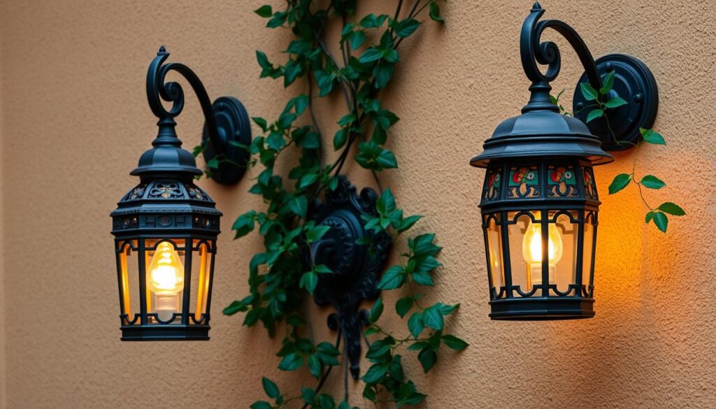 Vintage Spanish style outdoor wall lights