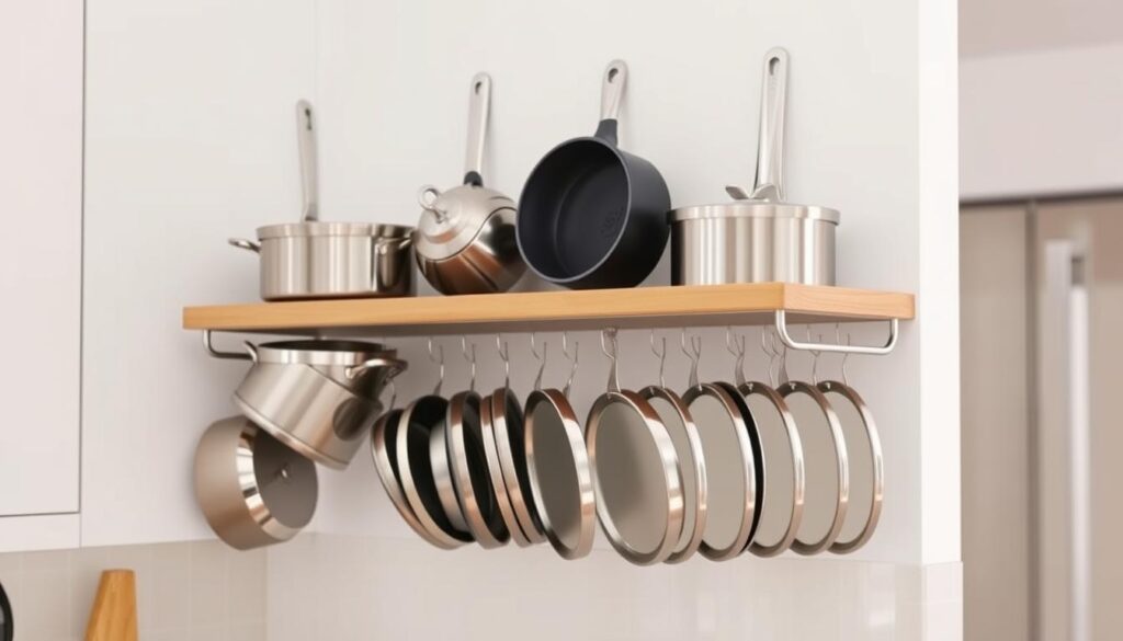 Wall-mounted organizers for kitchen storage