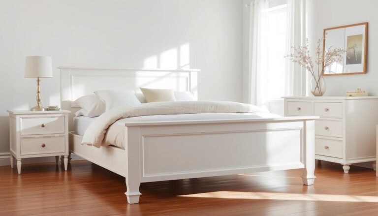 White Wood Queen Bed