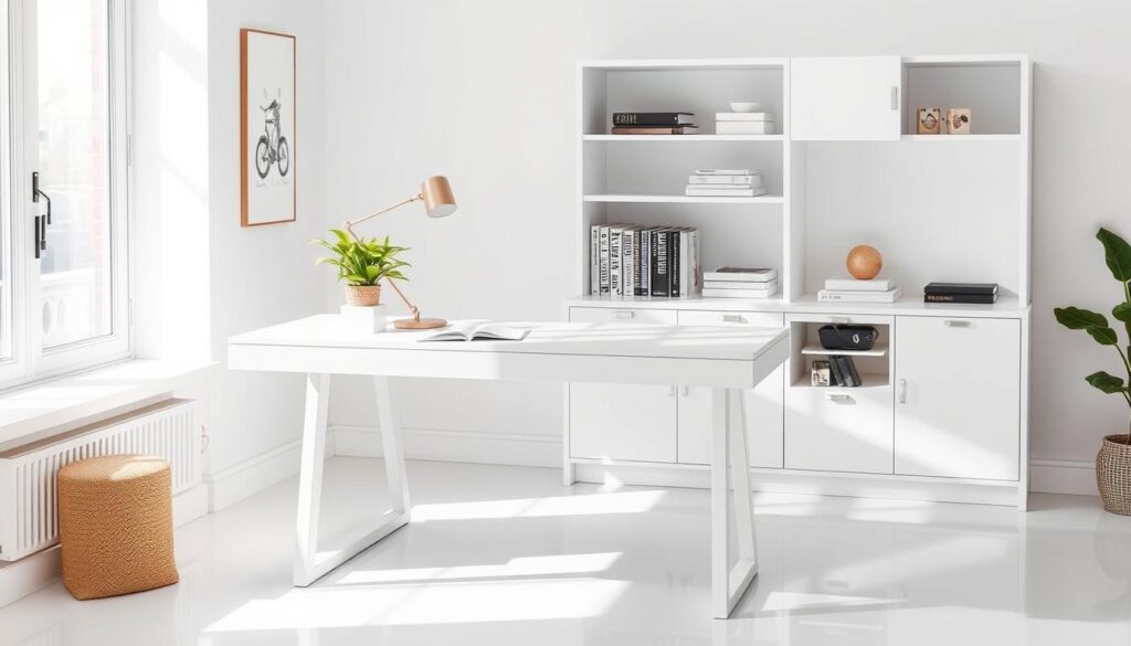 White desk designs