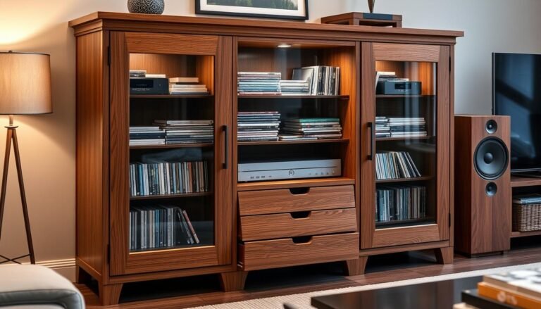 Wood CD Cabinet with Doors & Drawers: How to Showcase Vibe