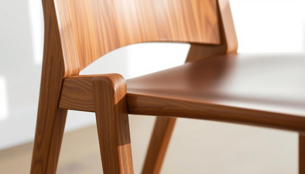 Wood grain on dining chair