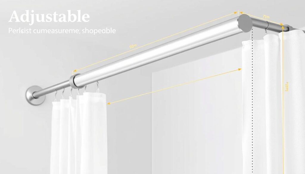 adjustable shower rod dimensions