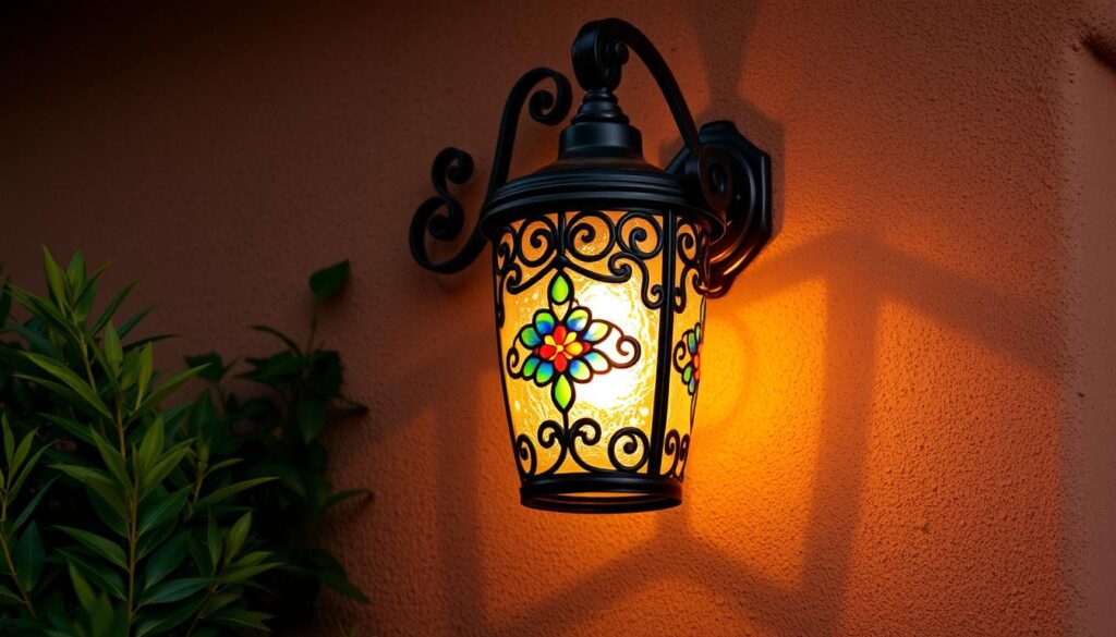 authentic Spanish lighting with decorative glass