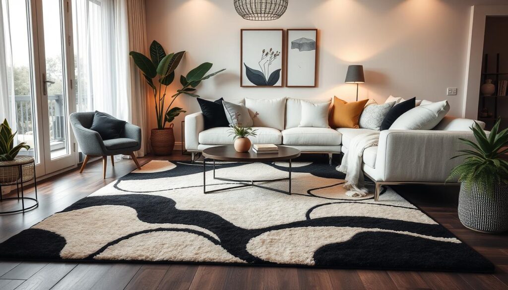 black and beige area rugs