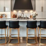 black and gold bar stools