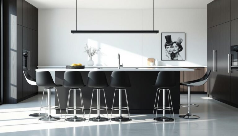 black and white bar stools