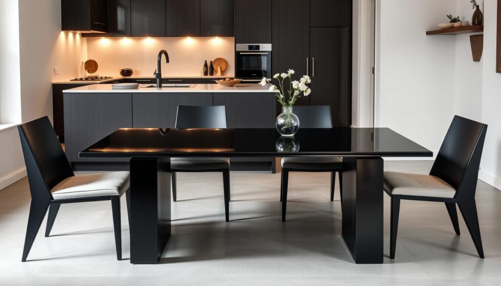 black contemporary kitchen tables