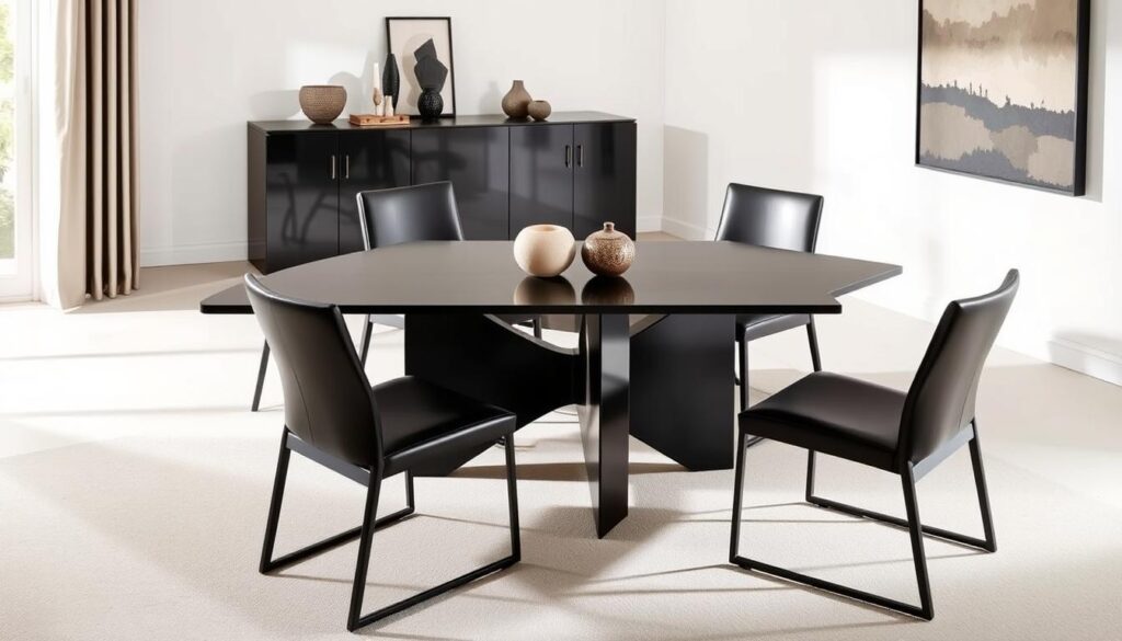 black dining table styles