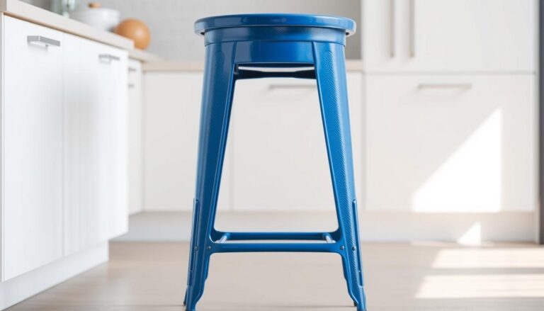 blue metal heavy duty industrial counter stool