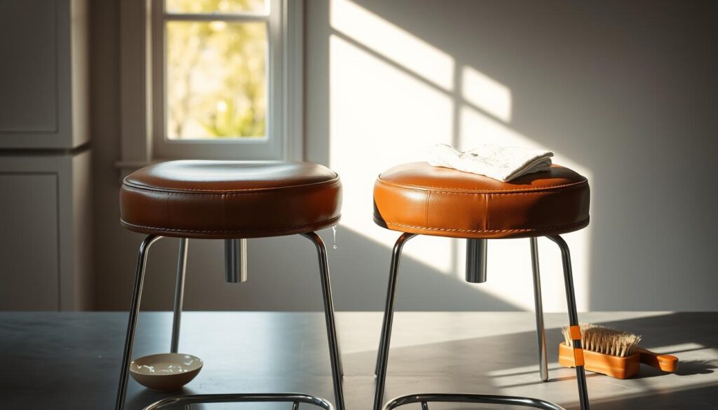 cleaning leather stools