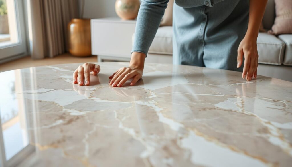 cleaning marble tables