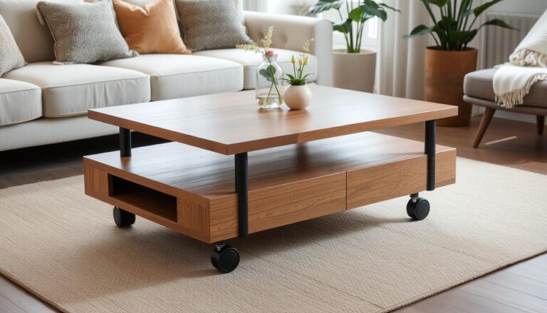 coffee table with casters