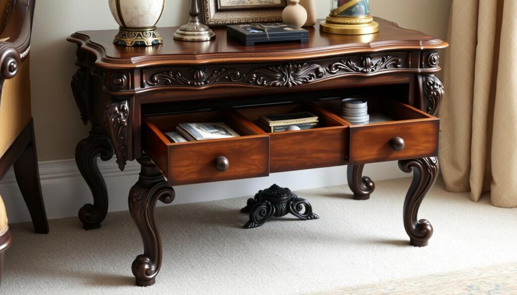 concealed storage in accent tables