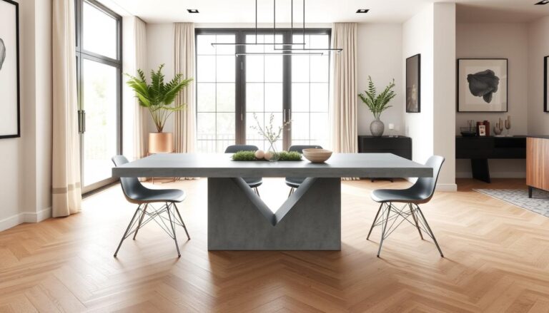 concrete dining room table