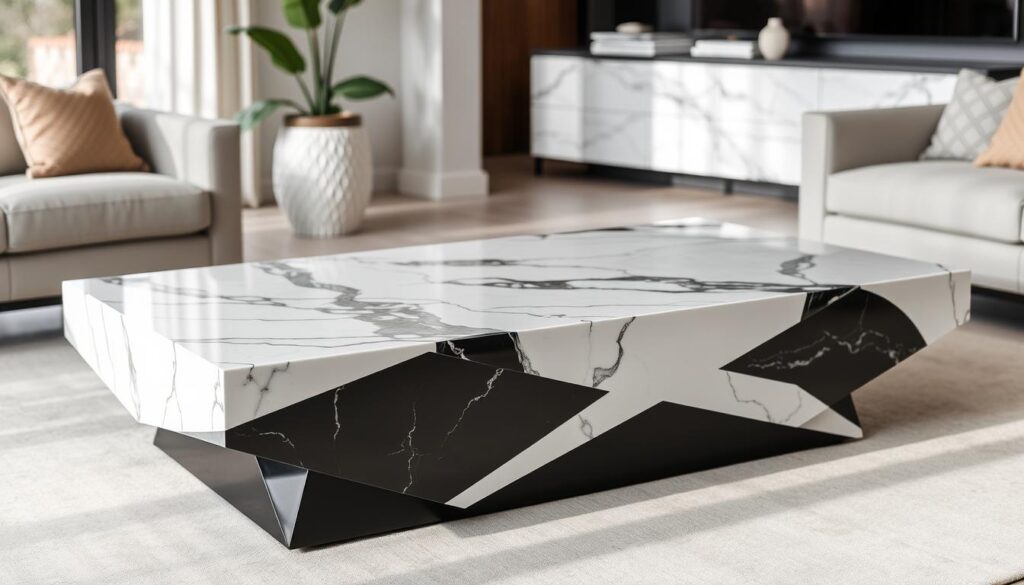 contemporary design marble coffee table