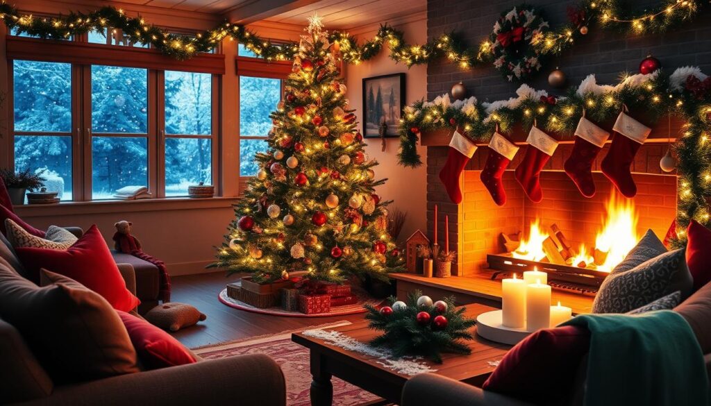 cozy christmas living room