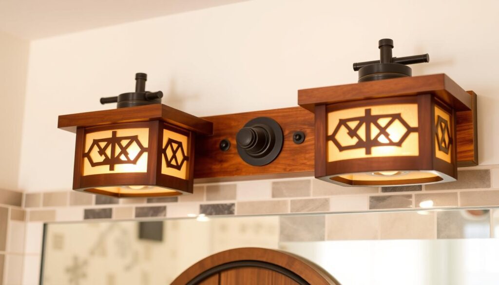 craftsman horizontal bathroom vanity lights